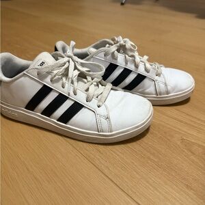 Adidas Cream and Black Casual Shoes